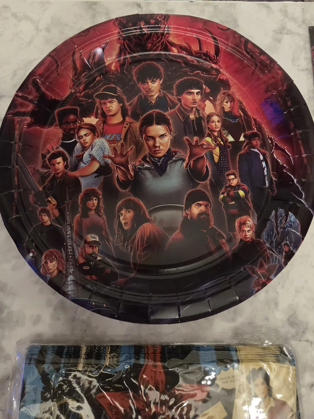 41 Piece Stranger Things Red & Black 'Happy Birthday' Party Plate and Napkin Set